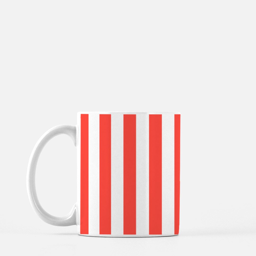 Stripe Mug, Coral - 11oz