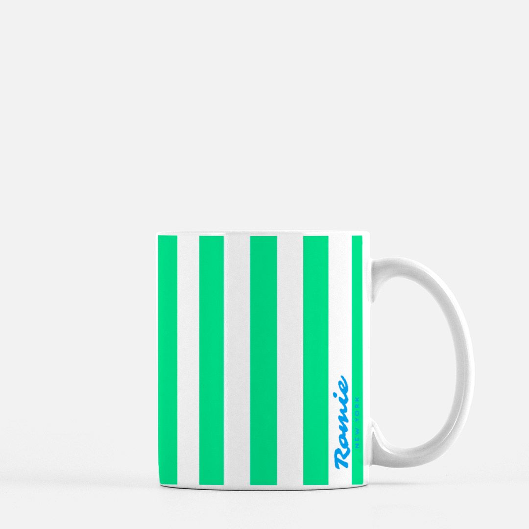 Stripe Mug, Mint - 11oz