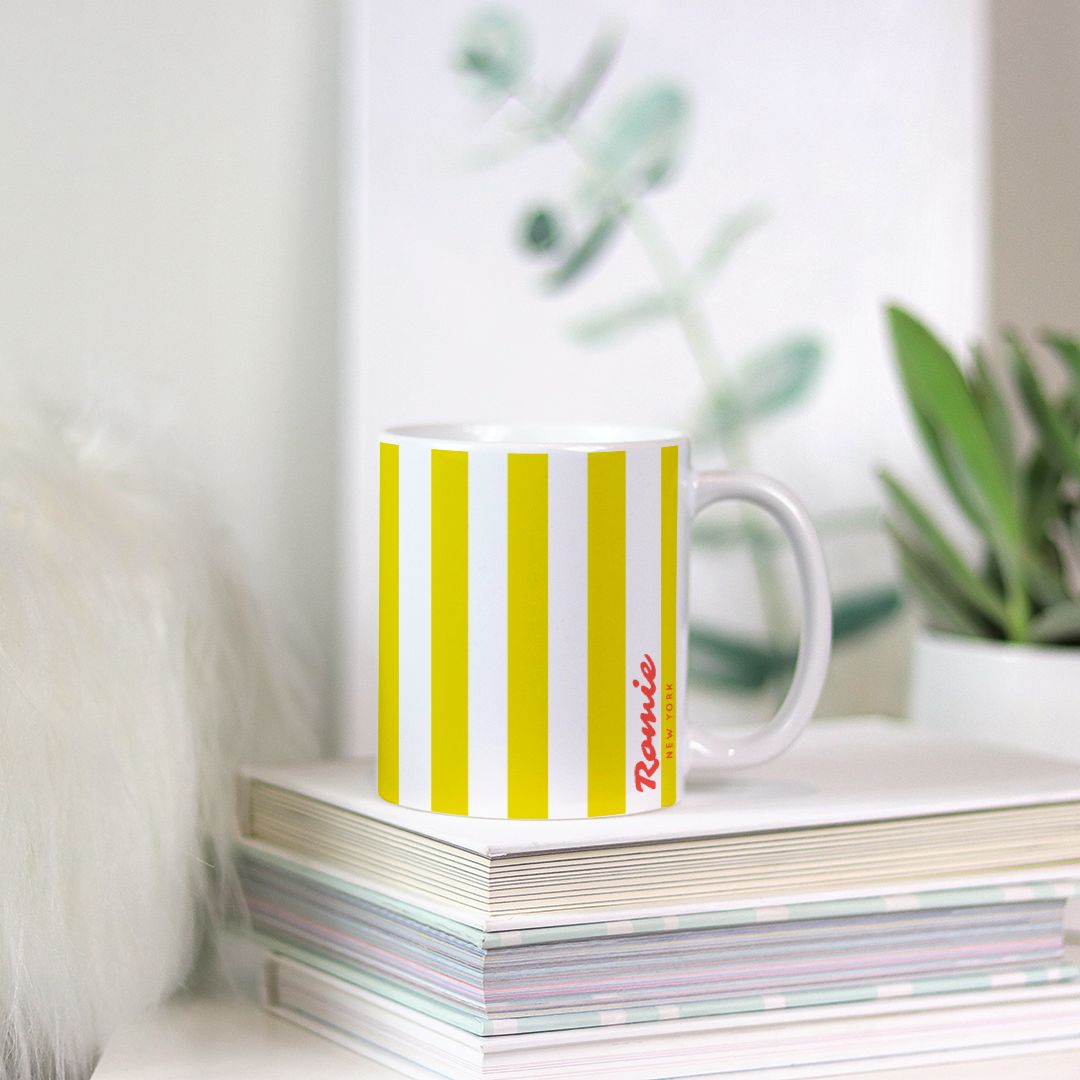 Stripe Mug, Yellow - 11oz