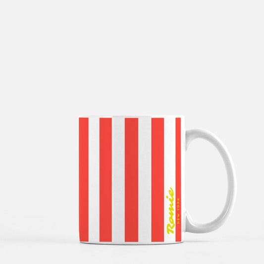 Stripe Mug, Coral - 11oz