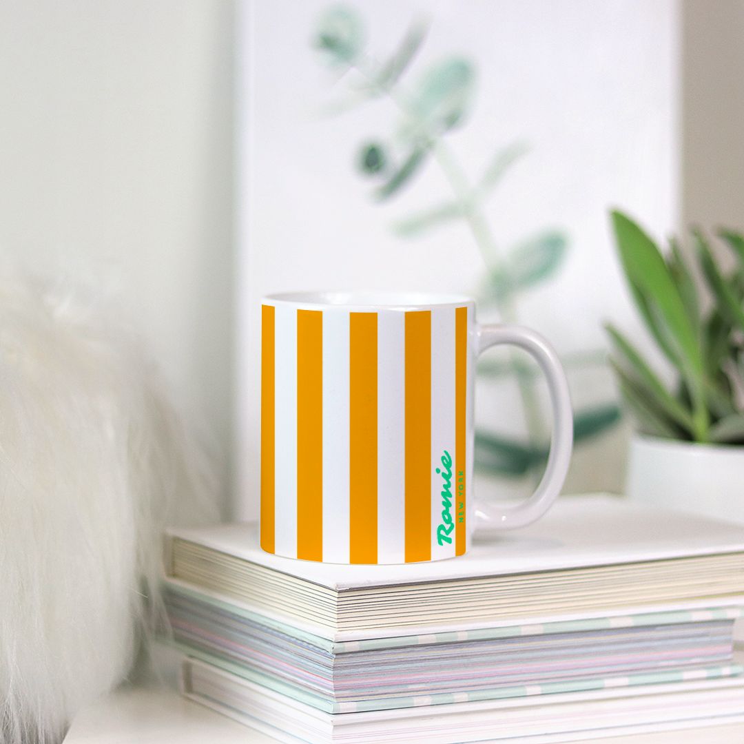 Stripe Mug, Orange - 11oz