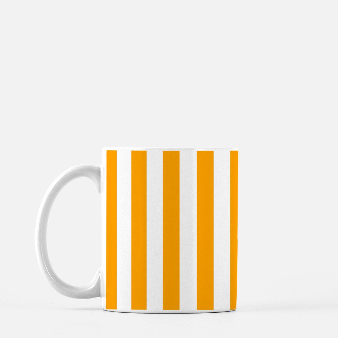 Stripe Mug, Orange - 11oz